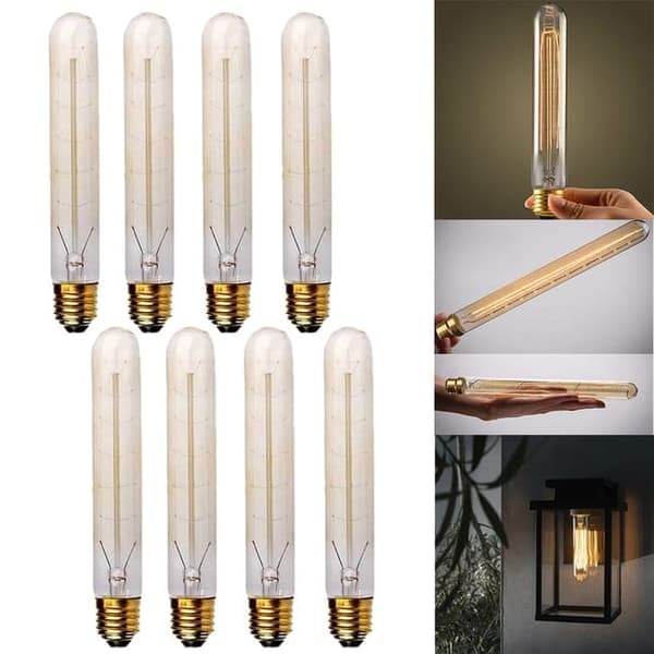 OBOSOE 8-pak pærer E27 40W, LED og glødetråd, varm hvid, til indendørs og udendørs brug