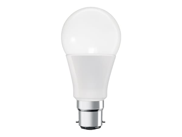 LEDVANCE 4058075729049 LED (RGB)-lampa EEK F (A - G) B22d Glödlampsform 9 W = 60 W Varm- och kallvit, RGBW (Ø x H) 60 mm x 60 mm 1 st