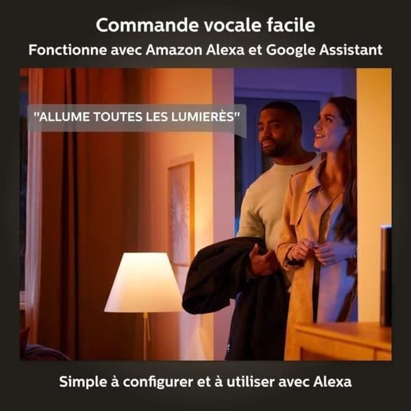 Philips Hue White &amp; Colour Ambiance, E27-ansluten LED-lampa, 60W ekvivalent, 800 lumen, Pack of 4, Bluetooth-kompatibel