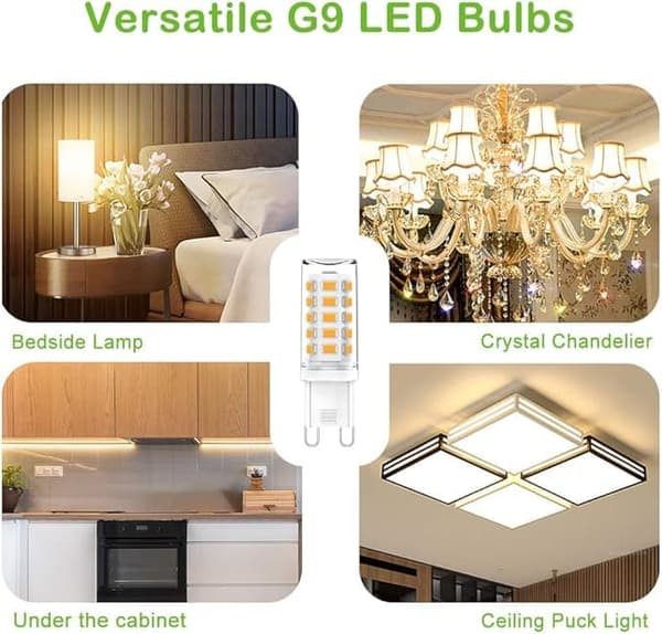 G9 LED-lampor 3W, 3000K Varmvit, Ersätter 28W-40W Halogen