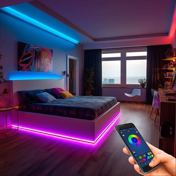 Ljusband 150 LED RGB Bluetooth-anslutet Vattentålig IP65 5m Flerfärgad