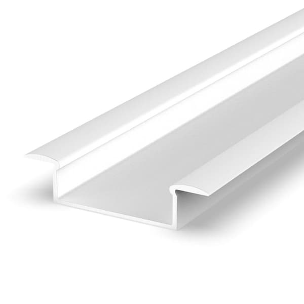 SÆT: Stor aluminium LED-profil 100 cm til 20 mm LED-strimler LT14 Hvid