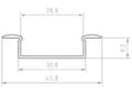 Miniatyrbillede 4 af 4: KIT: Stor aluminium LED-profil 100 cm til 20 mm LED-strimler LT14 Sort