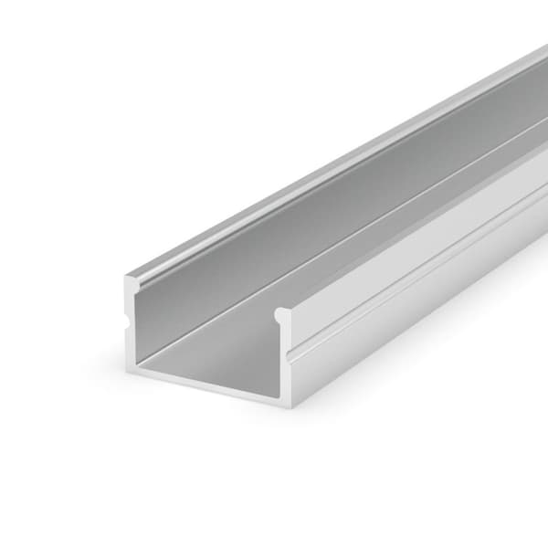 SÆT: LED Slim aluminiumsprofil 100cm til 8mm LED strips + dæksel LT13-2 Milky Silver