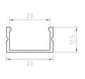 Miniatyrbillede 6 af 11: SÆT: Slank aluminiums LED-profil 100 cm til 8 mm LED-strimler + LT13-2 Milky White cover