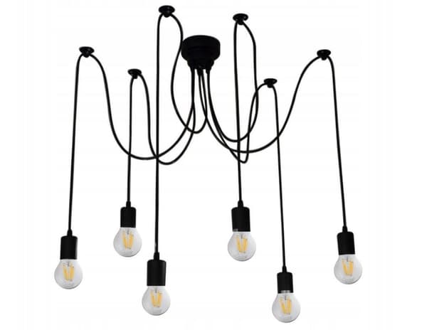 Vintage Retro & Loft E27 Edison -riippuvalaisin, 6-lamppuinen olohuoneeseen (Pajak 6x)