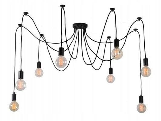 Vintage Retro & Loft E27 Edison Hængelampe Lysekrone 8 Lys til Stue (Spider 8x)