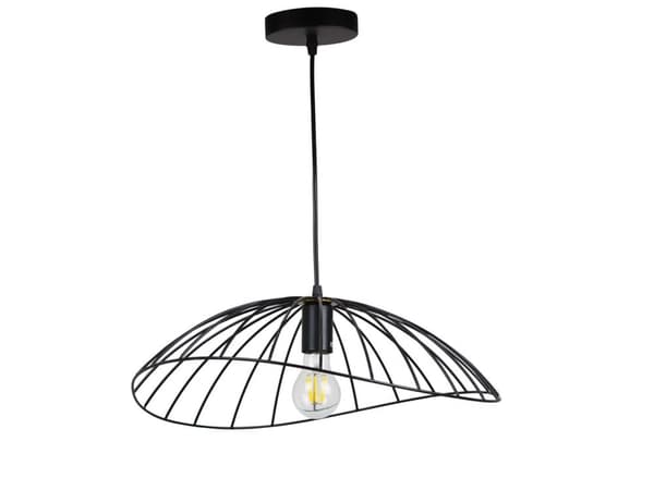 E27-riippuvalaisin, 1-lamppuinen riippuvalaisin, lampunpidin, Ø 40 cm, 1 x E27 musta (Alba)