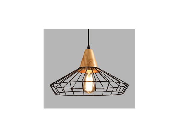 E27 pendellampe, pendellampe med 1 lyskilde, fatning, Ø 40 cm, 1x E27 sort (SL6423)