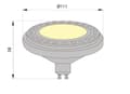 Miniatyrbillede 2 af 4: LED-lampe ES111 GU10, 9W, neutral hvid, LED-spotlight 800LM, mælkesort