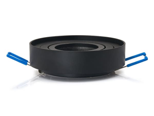 LED indbygget spotlight flad drejelig 25° rund sort aluminium ideel til LED-pærer + GU10-fatning Busto