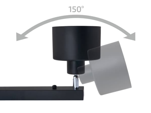 Loftspotlight, loftslampe E27 LED Elza bevægelig x2 sort, 3768