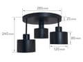 Miniatyrbillede 2 af 2: Loftspotlight, loftslampe E27 LED Elza bevægelig x3 hvid + guldhjul, 4213