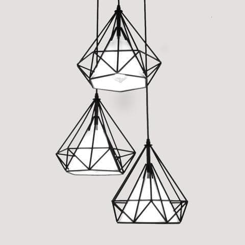 LED pendellampe, pendellampe, 1 lyskilde, loftslampe 36 cm, DIAMANTHVID