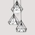 Miniatyrbillede 5 af 11: LED pendellampe, pendellampe, 1 lyskilde, loftslampe 36 cm, DIAMANTHVID