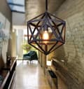 Miniatyrbillede 4 af 11: LED pendellampe, pendellampe, 1 flamme, loftslampe 34 cm, LOFT SORT