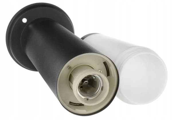 LED-vejlampe rund sort, væglampe, piedestallampe 60 cm IP44 230V, Q204