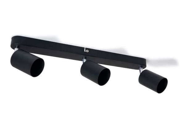 LED-lysliste, LED-loftlampe, 3 lyskilder til GU10-spotlights, drejelig, vipbar SIENA Sort