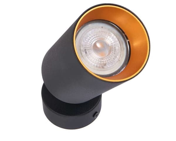 LED loftspotlight, loftslampe, vægspotlight 1-flammet, sort til LED GU10, ERIS