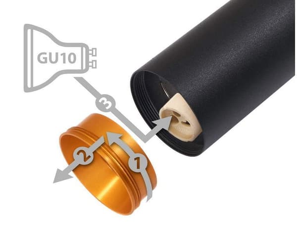 LED loftspotlight, loftslampe, vægspotlight 1-flammet, sort til LED GU10, ERIS