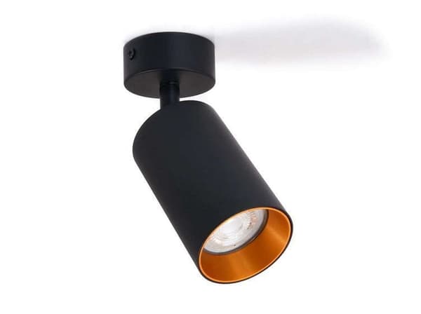 LED loftspotlight, loftslampe, vægspotlight 1-flammet, sort til LED GU10, ERIS