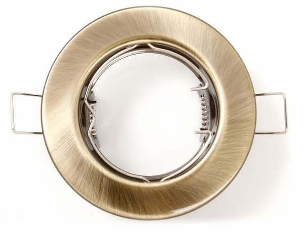 LED-uppovalaisin pyöreä metallinen mattamessinki GU10 50 mm:n kantaan + GU10 Tasi