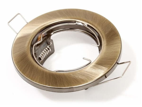LED indbygget spotlight rund metal mat messing til GU10 50mm fatning + GU10 Tasi