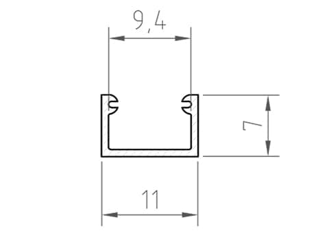 SARJA: Ohut alumiininen LED-profiili 100 cm 8 mm:n LED-nauhoille LT4-2