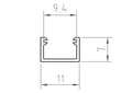 Pikkukuva 2 / 4: SARJA: Ohut alumiininen LED-profiili 100 cm 8 mm:n LED-nauhoille LT4-2