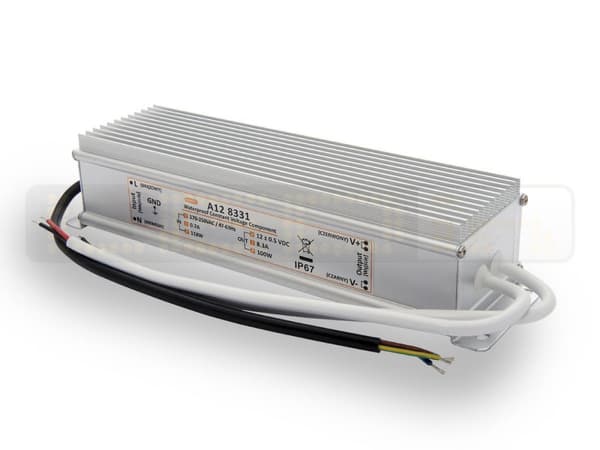 LED-virtalähde 100W, LED-muuntaja 12V 8.33A IP67 LED-nauhoille LED-nauha