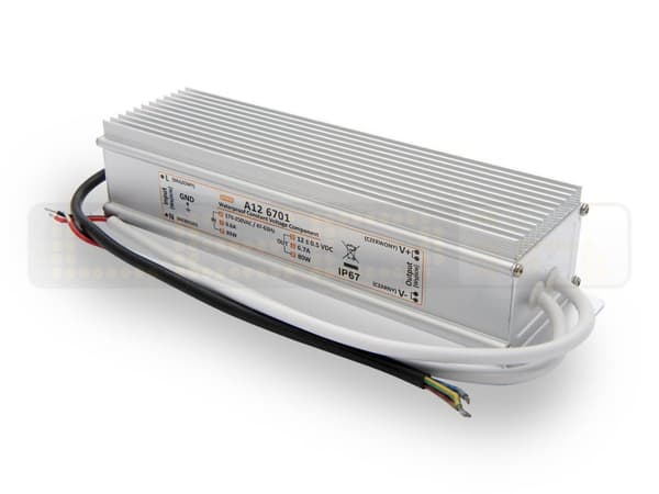 LED-virtalähde 80W, LED-muuntaja 12V 6.7A IP67 LED-nauhoille LED-nauha