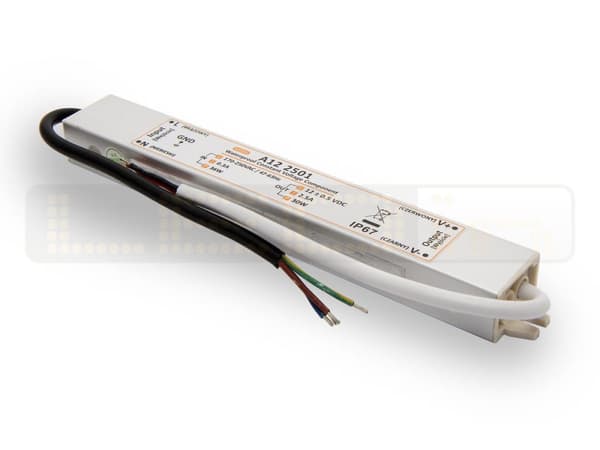 LED strømforsyning 30W, LED transformer 12V 2.5A IP67 til LED strips LED strip