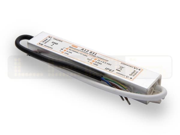 LED strømforsyning 10W, LED transformer 12V 0.83A IP67 til LED strips LED strip