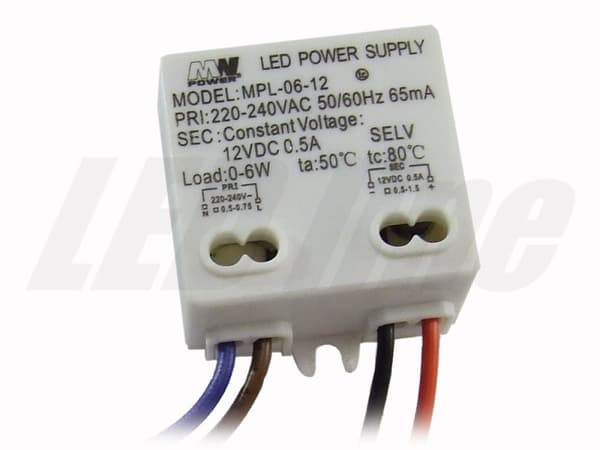 LED-strömförsörjning 6W, LED-transformator 12V för LED-remsor, IP65