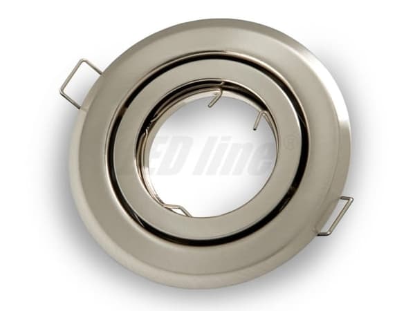 LED indbygget spotlight, LED indbygget spotlight rund metal forniklet til 50 mm LED-pærer + GU10 Beta-fatning
