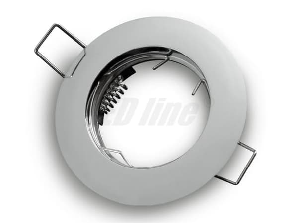 LED indbygget spotlight, LED indbygget spotlight rund forkromet aluminium til 50mm LED-pærer + GU10 Gamma S fatning