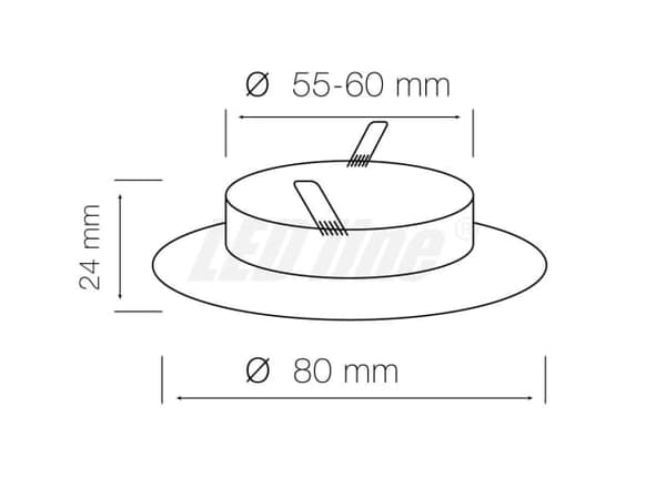 LED indbygget spotlight, LED indbygget spotlight rund aluminium hvid til 50mm LED-pærer + GU10-fatning Gamma S