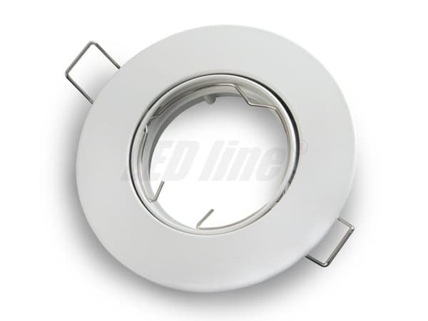 LED-uppovalaisin, pyöreä, alumiininen, valkoinen, 50 mm:n LED-lampuille + GU10 Gamma R -kanta