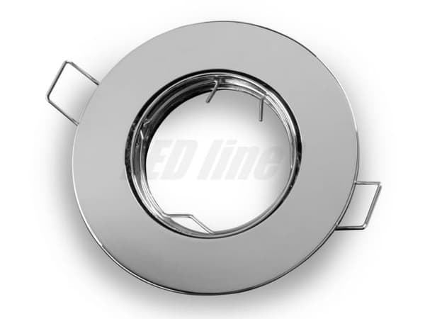 LED indbygget spotlight, LED indbygget spotlight rund forkromet aluminium til 50mm LED-pærer + GU10 Gamma R-fatning