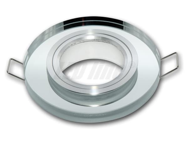 LED infälld spotlight, LED takspotlight, rund glastakspotlight + GU10-sockel (SILVER)