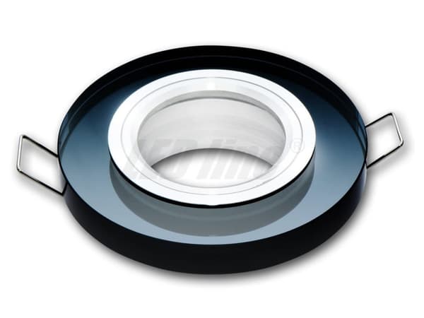 LED indbygget spotlight, LED loftspotlight, rund glasloftspotlight + GU10-fatning (SORT)