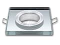 Miniatyrbillede 1 af 2: LED indbygget spotlight, LED loftspotlight, firkantet glasloftspotlight + GU10-fatning (SØLV)