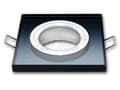 Miniatyrbillede 1 af 2: LED indbygget spotlight, LED loftspotlight, firkantet glasloftspotlight + GU10-fatning (SORT)