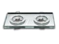 Miniatyrbillede 1 af 2: LED indbygget spotlight, LED loftspotlight, firkantet glasloftspotlight med 2 flammer + GU10-fatning