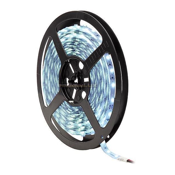 LED-strip 3014 SMD kold hvid IP65, 60 LED / 4,8W / 300LM / 1 meter, 5m rulle + Jackstik