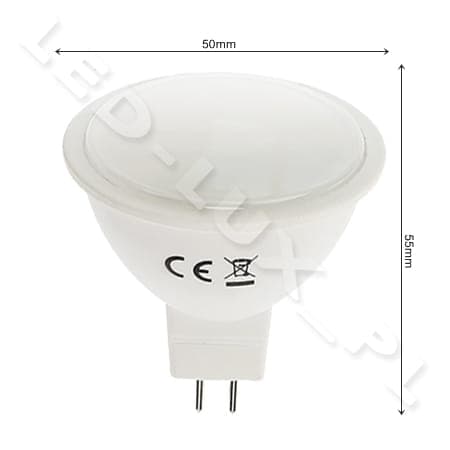 MR16 LED, MR16 12V, GU5.3 6W LED 15 SMD 2835 LED-pære, med matteret beskyttelsesglas 620LM 12V kold hvid