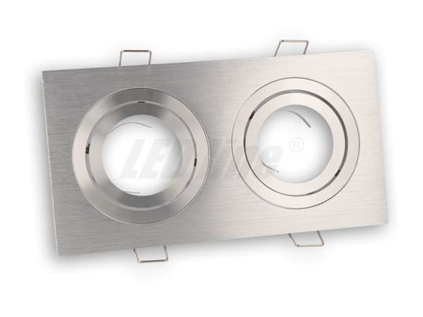 LED indbygget spotlight, LED loftspotlight, firkantet glasloftspotlight med 2 flammer + GU10-fatning