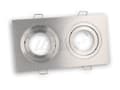 Miniatyrbillede 1 af 4: LED indbygget spotlight, LED loftspotlight, firkantet glasloftspotlight med 2 flammer + GU10-fatning