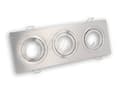 Miniatyrbillede 3 af 4: LED-loftspotlight, 3-flammet firkantet RUSTFRIT STÅL, ideel til GU10 LED-pærer + GU10-fatning