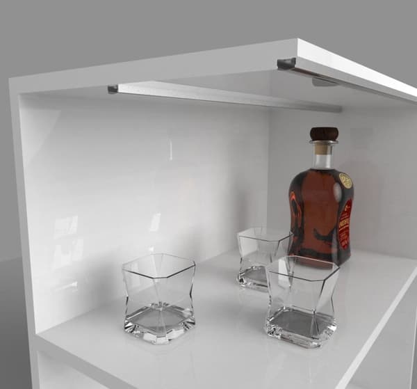 SÆT: LED-profil, LED-profil 100 cm til LED-strimler, LED-profil + LT4-afdækning (transparent)